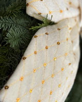 Wianek świąteczny z kremową kokardą