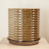 Donica ceramiczna brązowa