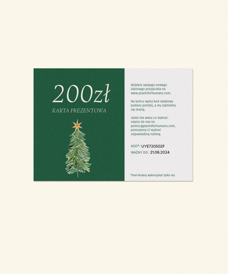 Karta prezentowa świąteczna zielona